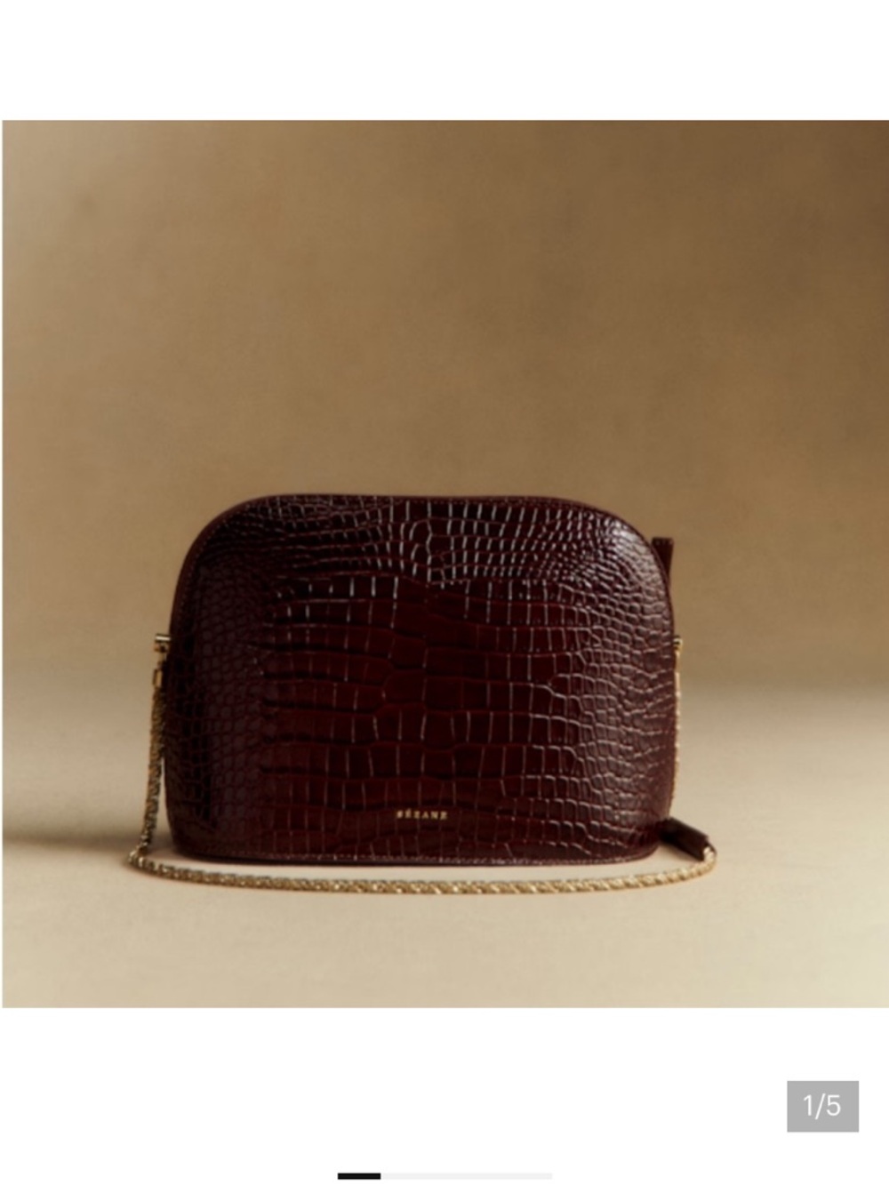 Sezane Chocolate Croc Victor Bag